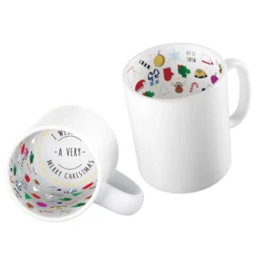 Weihnachts-Sublimationstasse 11oz Weiß – Mit festlicher Innenverzierung | Technotape Holiday Edition