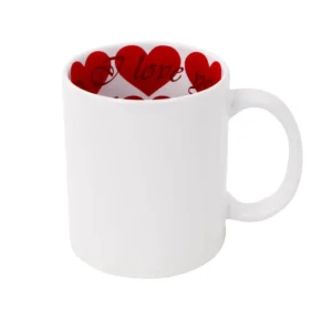 Love-Sublimationstasse 11oz Weiß – Mit „I Love You“ & Herz-Verzierung | Technotape Romantic Edition