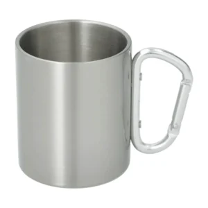 Edelstahl-Thermosbecher 10oz mit Karabiner-Griff – Silber | Technotape Outdoor Edition
