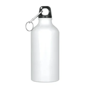 Leichte Aluminium-Trinkflasche für Sublimation – 500ml, Weiß mit Karabiner