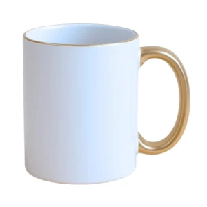 Sublimationstasse 11oz – Eleganz in Weiß & Gold