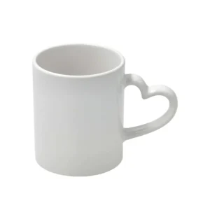 Sublimationstasse 11oz Weiß mit Henkel in Herzform | Technotape Romantic Edition