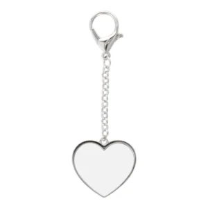 Großer Aluminium-Schlüsselanhänger in Herzform (46 x 43 mm) – Inkl. edler Geschenkbox & Sublimationsplatte