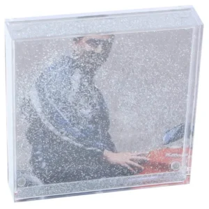 Quadratischer Schnee-Fotorahmen 103 x 103 mm – Magischer Glitzereffekt für Ihre Fotos