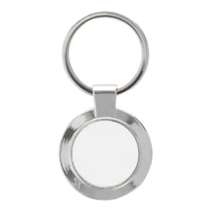 Klassischer Aluminium-Schlüsselanhänger Rund (Ø 35 mm) – Inkl. edler Geschenkbox & Sublimationsplatte