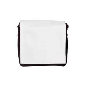 Mittlere Sublimations-Schultertasche in Schwarz – Robuste Canvas-Tasche mit personalisierbarer Klappe (290 x 310 mm)
