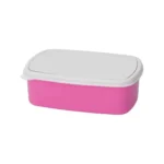 Bezaubernde Kinder-Brotdose für Sublimation – Rosa, inkl. personalisierbarer Aluminiumplatte